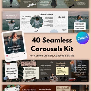 Seamless Instagram Carousels Bundle | Canva Templates For SMMs, Content Creators, Coaches & Marketing Agencies