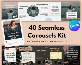 Seamless Instagram Carousels Bundle | Canva Templates For SMMs, Content Creators, Coaches & Marketing Agencies