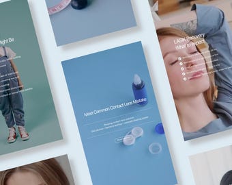 Optometry Instagram Reels, Eye Doctor Social Media Templates (Canva Editable)