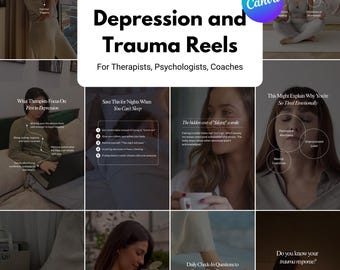 Depression & Trauma Healing Instagram Reels for Therapists, Psychologists and Coaches | Mental Health Branding Templates