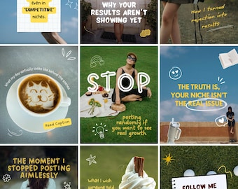 Content Creator (Scribble Style) Instagram Canva Templates | Scrapbook Bundle for Social Media Managers, Coaches