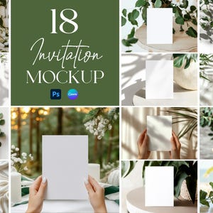 Maqueta de invitación, maqueta de invitación de boda, maqueta de tarjeta de 5 x 7, maqueta de conjunto de tarjetas editables, maqueta de tarjetas de felicitación de cumpleaños, maqueta de evento