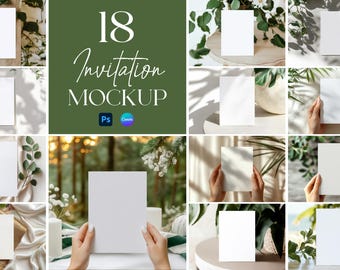 Invite Mockup Bundle, Wedding Invite Mock, 5x7 Card Mockup Bundle, Editable Card Suite Mockup, Birthday Greeting Cards Mockup, Event Mockup