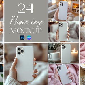 Phone Case Mockup Bundle, Tough Case Mockup Paket, iPhone Cover Mockup, Smartphone Case Mockup, bearbeitbares Gerätegehäuse Mockup, Phone Mockup
