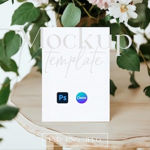 Floral 5x7 Card Mockup, Wedding Invitation Mockup, Birthday Card Mockup, Baby Shower Card Mockup, Clear Card Mockup, Party 5x7 Card Mockup