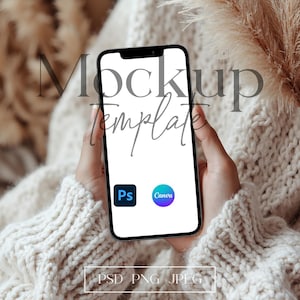 Minimales Telefon Mockup, iPhone Bildschirm Mockup, Geräte Mockup PSD, Neutraler Bildschirm Mockup, mobiler Bildschirm Mockup, Canva Handy Mockup