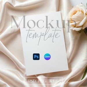 Boho Invite Card Mock Up, Wedding Invite Mockup, 5x7 Card Mockup PSD, Baby Shower Invitation Card Mockup, Greeting Card Canva Mockup