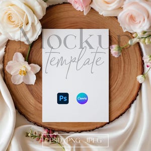 Floral Einladung Mockup, Geburtstag 5x7 Card Mockup, Hochzeitseinladung 5x7 Mockup, Frühling Card Mockup, Neutral Greeting Card Mockup