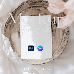 Wedding Card Mockup, Baby Shower 5x7 Invite Mockup, Bridal Invitation Mockup, Spring Greeting Card Mockup, Elegant Stationary Card Mockup