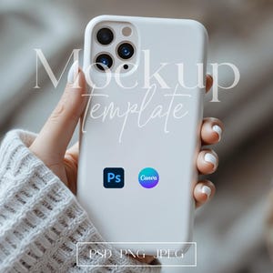 Clear Case Mockup, Hand Holding Phone Mockup, iPhone Case PSD Mockup, Minimal Phone Case Mockup, Canva Phone Cover Mockup, Tough Case Mockup
