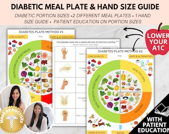 Plaque de portion diabétique et guide des tailles de main (PDF)