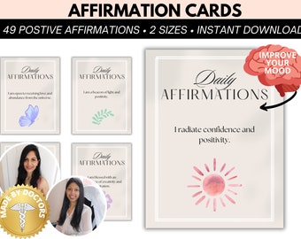 Doctor Made-Affirmation cards, positive quote flash cards, affirmations cards, confidence, self care, therapy office decor, self love, cbt