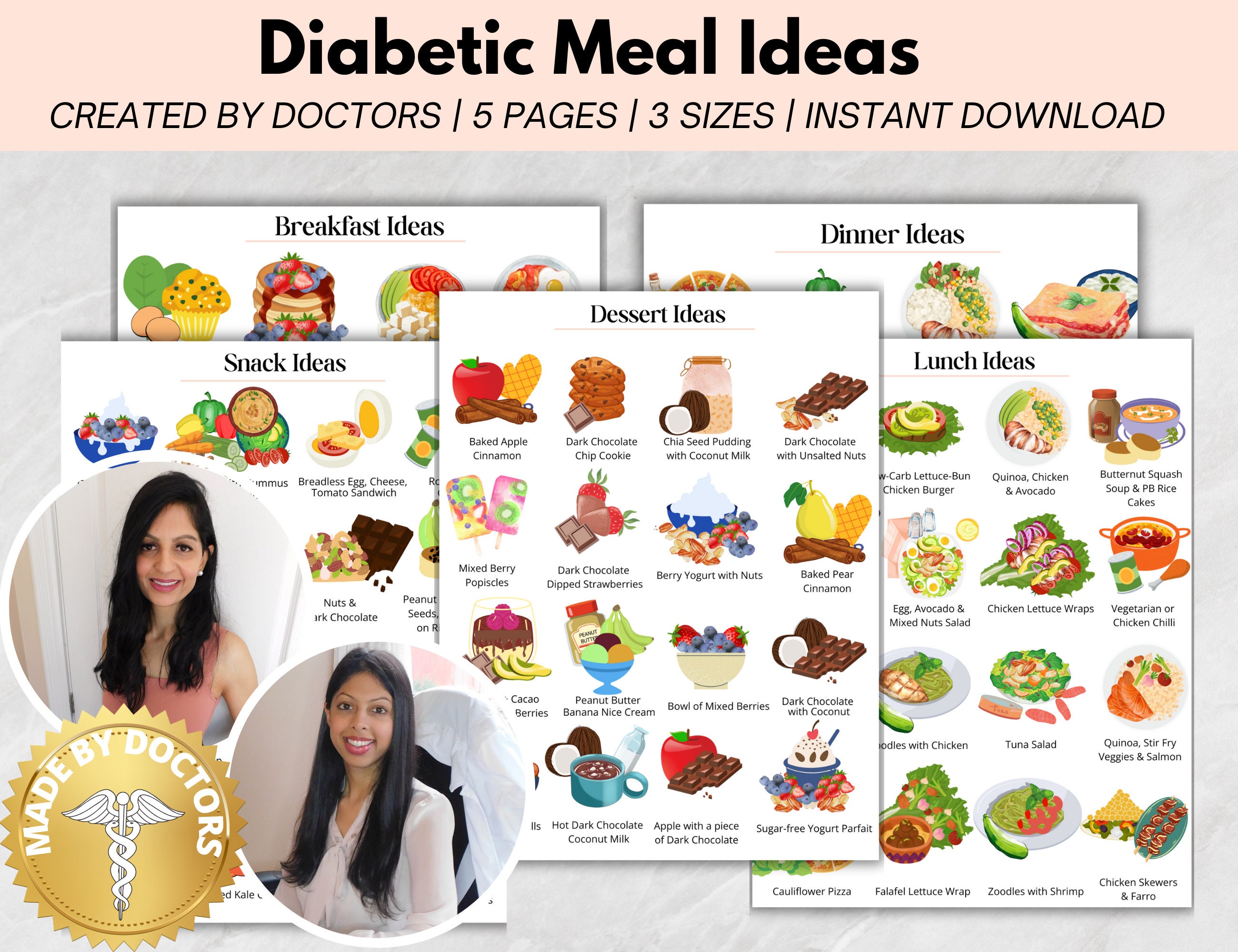 Doctor Created Diabetes Meal Ideas Diabetic Meal Planner - Etsy Canada