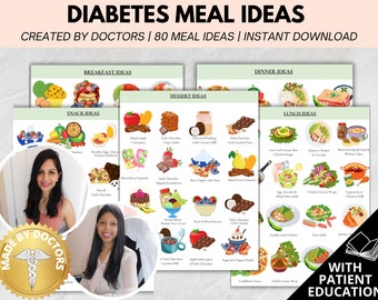 Doctor Created- Diabetes Meal Ideas, Diabetic Meal Planner, Diabetic Meal Plan, Diabetic Food List, Diabetic Food Chart, Diabetic Diet Sheet