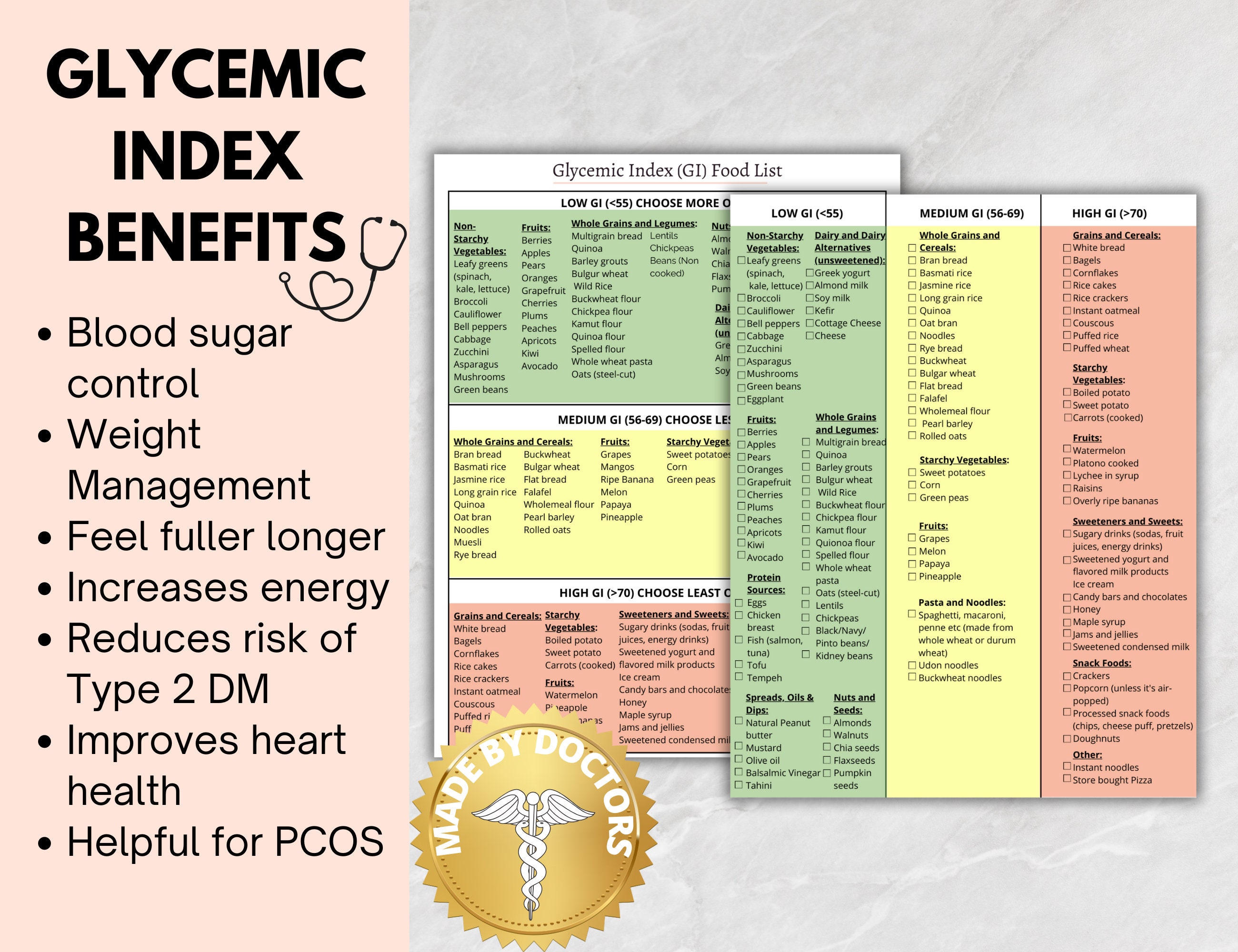 Glycemic Index Food List: Diabetes Meal Planning & Education (PDF ...