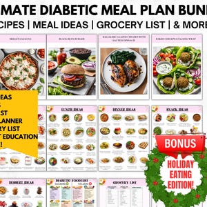 Ultimate Diabetic Meal Plan Bundle-Diabetic Meal Plan, Diabetic Food Chart, Diabetes Grocery List, Diabetic Food List, Diabetic Recipes, pdf