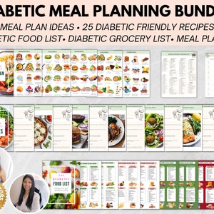 Doctor Created Diabetic Meal Plan Bundle-Diabetic Meal Plan, Diabetic food list, Diabetic Food Chart, Meal Planner, Grocery List, Recipes
