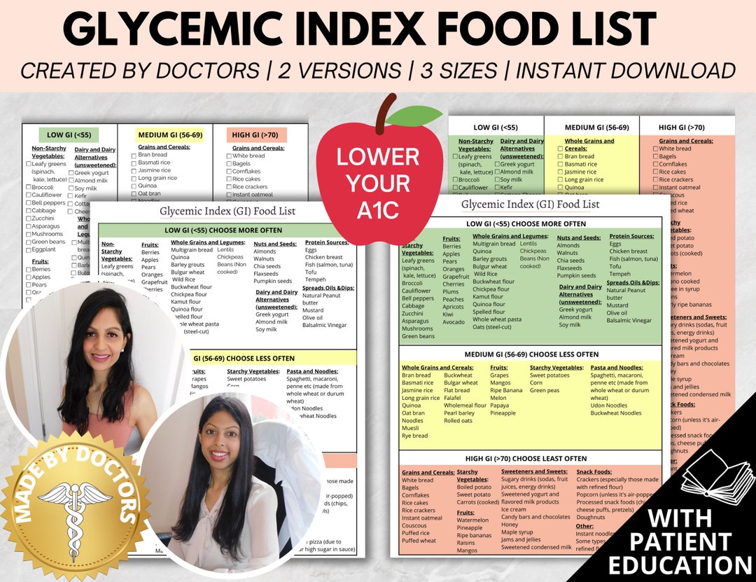 Glycemic Index Food List: Diabetes Meal Planning & Education (PDF) - Etsy