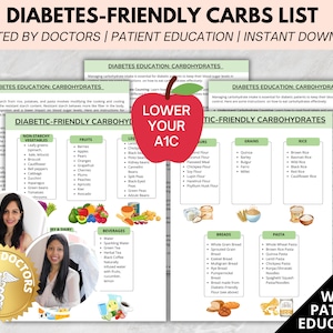 Elenco dei carboidrati adatti al diabete, elenco degli alimenti per il diabete, grafico degli alimenti per diabetici, foglio della dieta per diabetici, piano alimentare per diabetici, basso contenuto di carboidrati, pdf