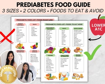 Doctor Made: Pre-diabetes Food List, Pre-Diabetic Diet Food Chart, Low Sugar Food Guide, Low Sugar Food List, Low Card Food List, PDF