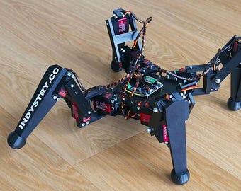 3D-afdrukbare spinrobot met 4 poten | Digitale SpdrBot-download | Bouw je eigen looprobot