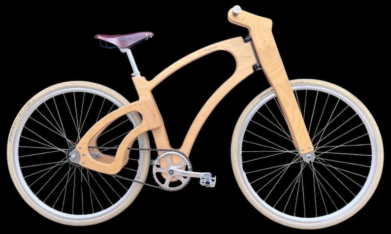 Wooden Bicycle Plans for Adults (PDFs for printing + DWG for CNC) + Step-by-Step Manual. Fully functional. DIY Wooden Bike Plans image 1