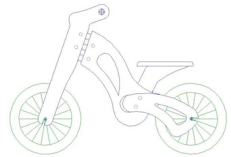 Pläne für Laufräder aus Holz PDF zum Ausdrucken. Extra: DWG-Datei für CNC. Kinderfahrrad. Pläne Schritt-für-Schritt-Anleitung Bild 2