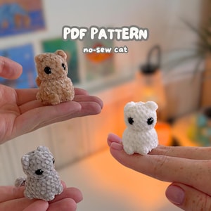 Virkat kattmönster No-Sew Amigurumi kattmönster (PDF-nedladdning)