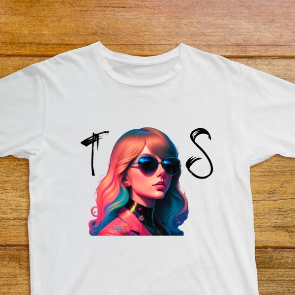 Musical Persona 'TS' Character Tee - Pop-Inspired Fashion Statement, Iconic Initials Unisex T-shirt