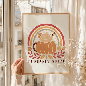 Pumpkin Spice Latte Print, Cosy Fall Printable Wall Art, Autumn Wall Decor, Fall Prints, Boho Fall Decor, Autumn Quote Art, DIGITAL DOWNLOAD