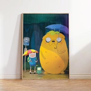 Finn the Human and Jake the Dog Art Print, Birthday Gift Ideas, Gift for Adventure Time TV Show Fans, Adventure Time Poster, Trendy Wall Art