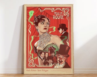 Satine, Christian, Harold Zidler Art Poster, Moulin Rouge Musical Art, Vintage Moulin Rouge 2001 Print, Retro Moulin Rouge, DIGITAL DOWNLOAD