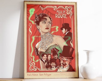 Moulin Rouge Film Kunst Poster, Vintage Musical Druck