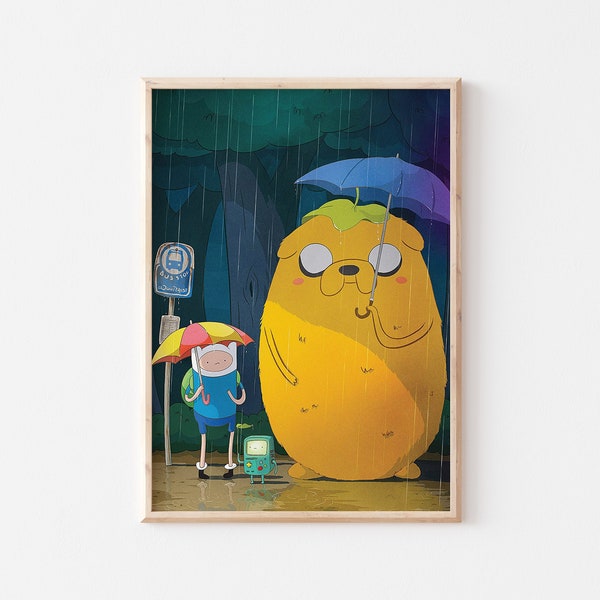 Finn der Mensch und Jake der Hund Kunstdruck, Geburtstagsgeschenkideen, Geschenk für Adventure Time TV-Show-Fans, Adventure Time Poster digitaler Download