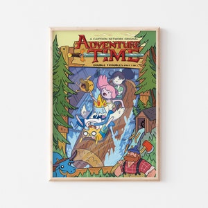 Finn the Human and Jake the Dog Art Print, Birthday Gift Ideas, Gift for Adventure Time Fans, Retro Adventure Time Poster Digital Download