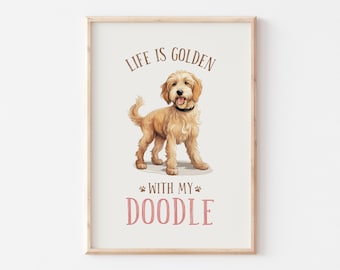 Stampa artistica di un cane divertente e scarabocchiato, regalo per gli amanti dei cani (download digitale)
