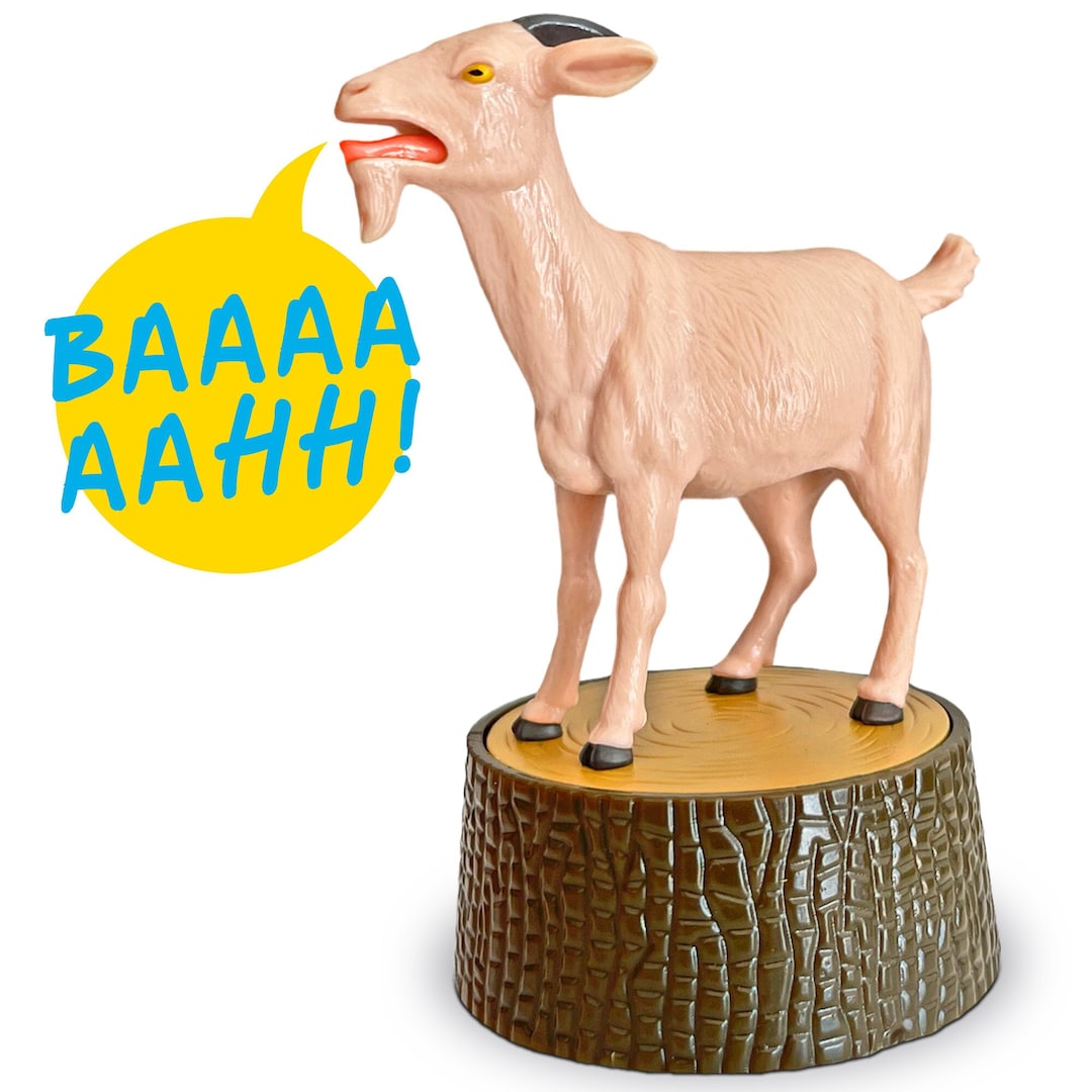 Screaming Goat Figure Meme Desk Toy Figurine With Button Makes Etsy