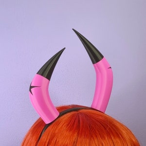 Cosplayhoorns roze met zwarte ster, 3D-geprinte kabouterhoorns