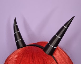 Pair of cosplay horns, 3d printed imp horns, with/without headband