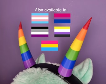 Pride lgbtq+ horns for headset or headphones attachment, accessory for gamers and streamers