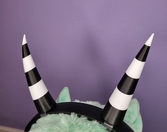 Pair of imp cosplay horns headset or headphones attachment, accessory for gamers and streamers