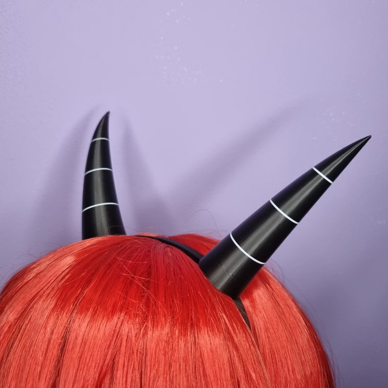 Pair of cosplay horns, 3d printed imp horns, with/without headband image 4