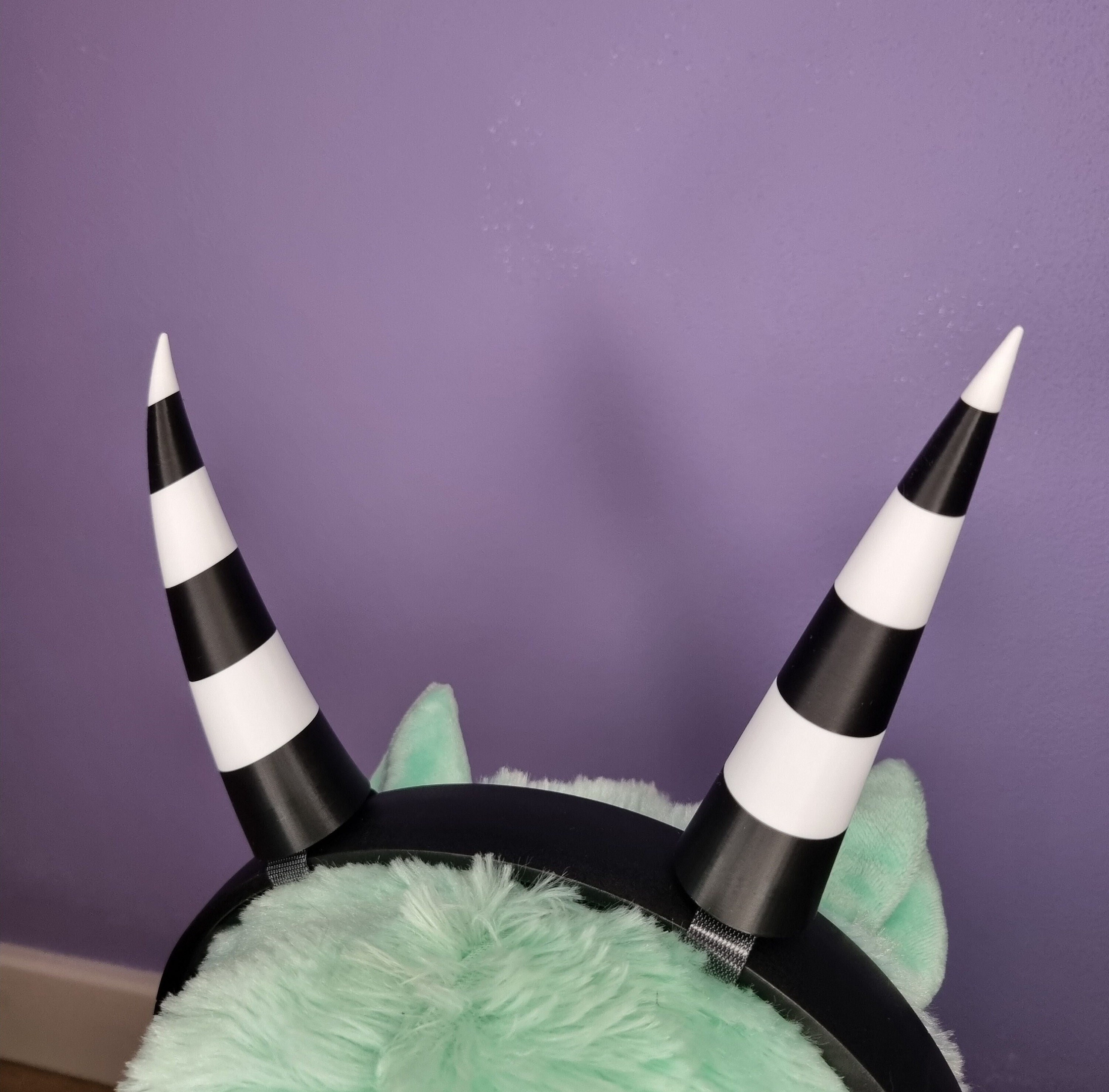 Pair of imp cosplay horns headset or headphones attachment, accessory for gamers and streamers