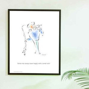 Personalised Funny Cartoon of Man Fishing, Humorous Captioned Drawing, Customised Gift for any Occasion, Individualised Fun Illustration