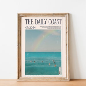 Surfen Wand Kunst Küsten Cowgirl Wand Kunst Beachy Magazin Abdeckung Trendige Zeitung Druck Beachy Wohnheim Dekor Girly Surf Wand Kunst