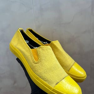 Yohji Yamamoto SS98 Elton Slip-On Sneakers made Japan Yellow Size M US 9