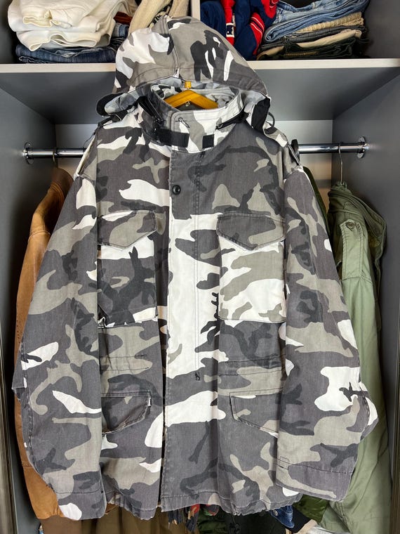 Alpha Industries Jacket Mens L White Snow Camo Cold Weather Field