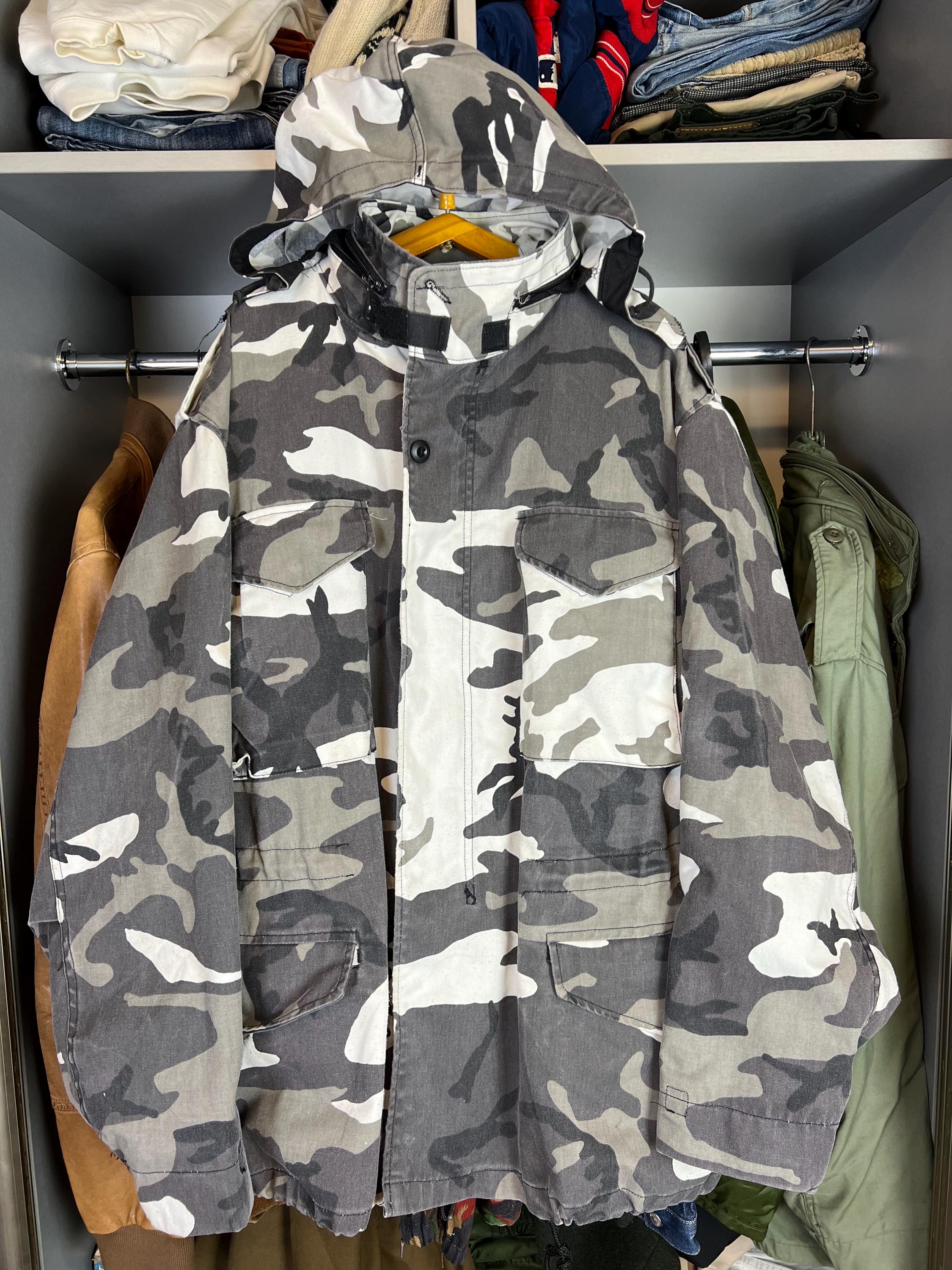 Alpha Industries Jacket Mens L White Snow Camo Cold Weather Field