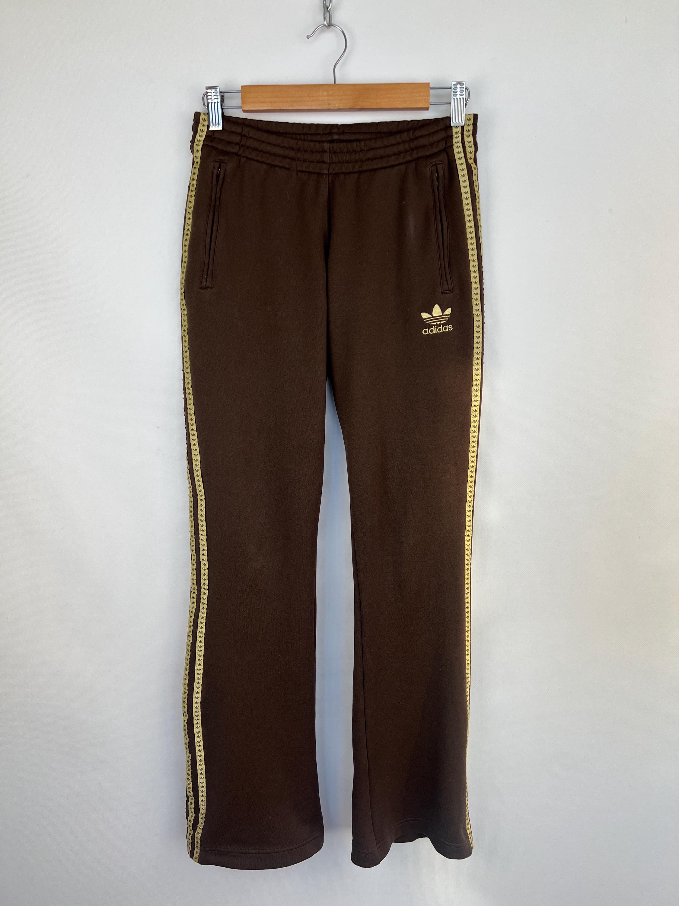 Adidas Firebird Low-Stripe Bootcut Pantalon zippé marron