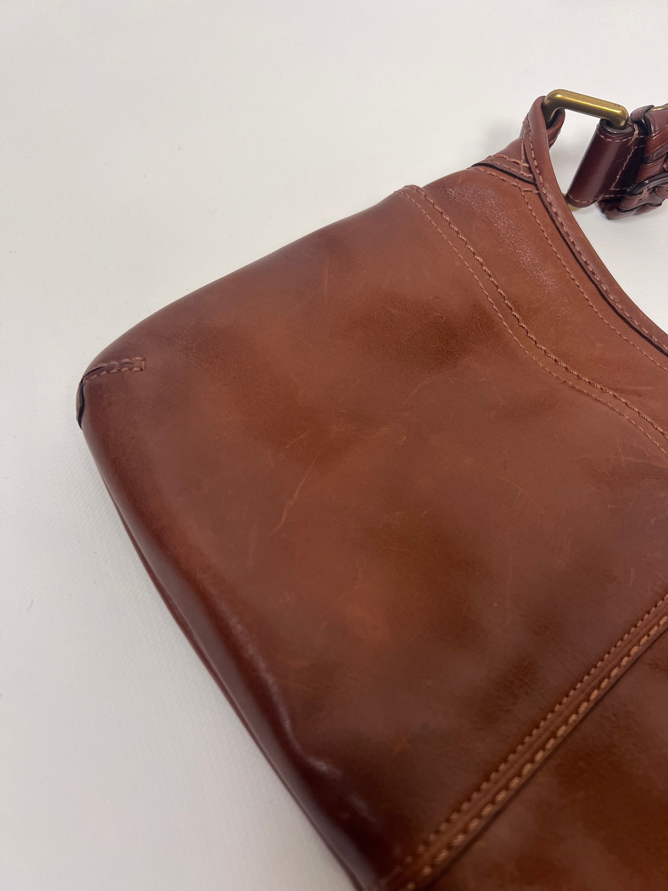 Vintage Coach Brown Leather Y2K Soho Small Hobo Shoulder Bag